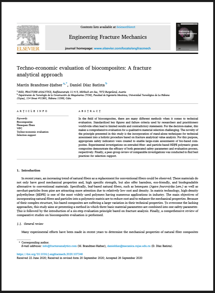 Publication preview - Techno-economic evaluation of biocomposites: A fracture analytical approach